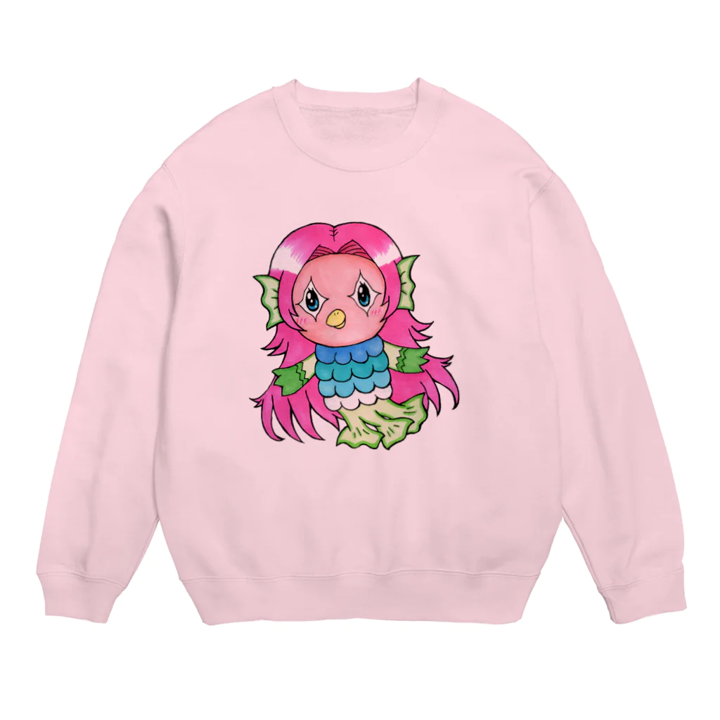 あおつるSUZURIショップのアマビエ様 Crew Neck Sweatshirt