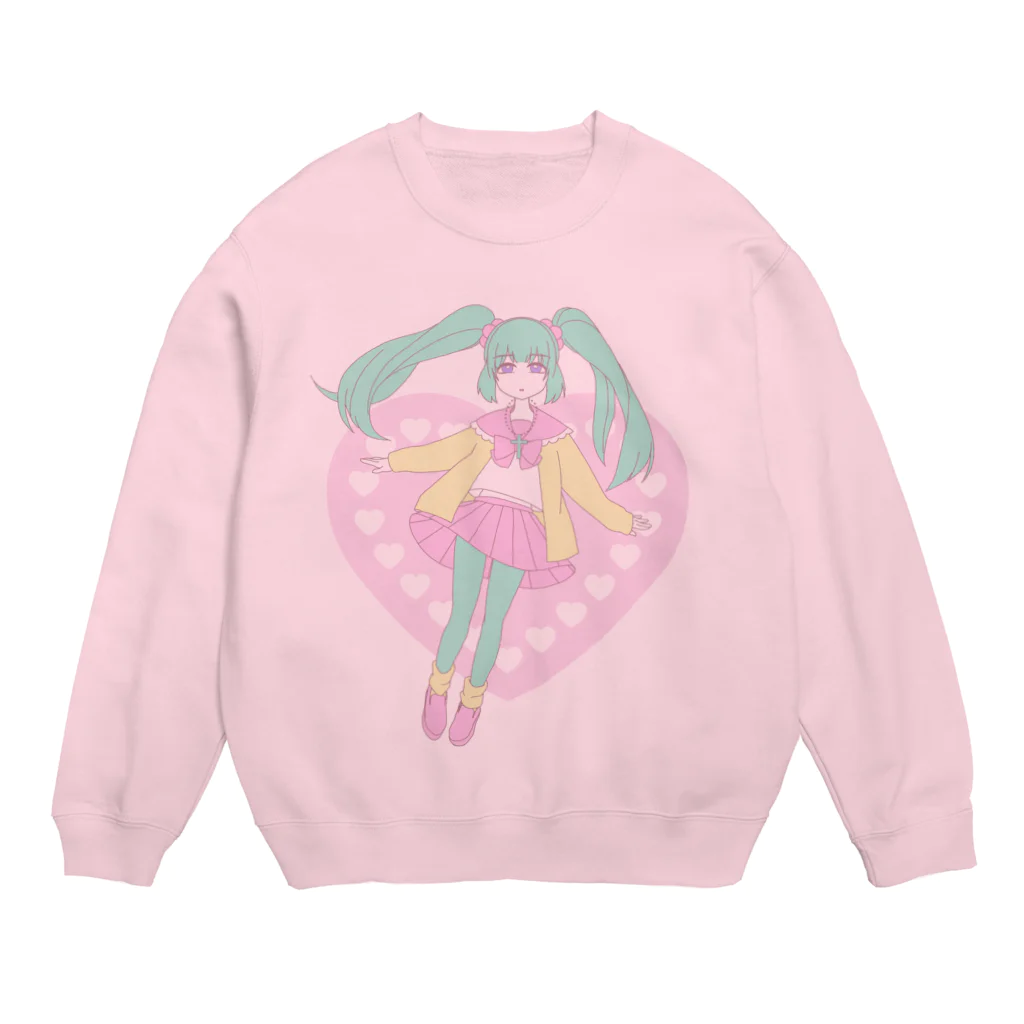 WSYのハートなおんなのこ Crew Neck Sweatshirt