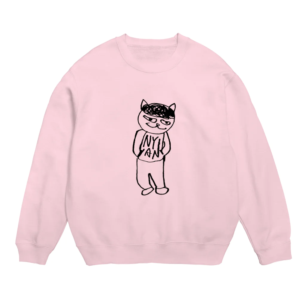 猫田ノミ子の野毛ねこ Crew Neck Sweatshirt