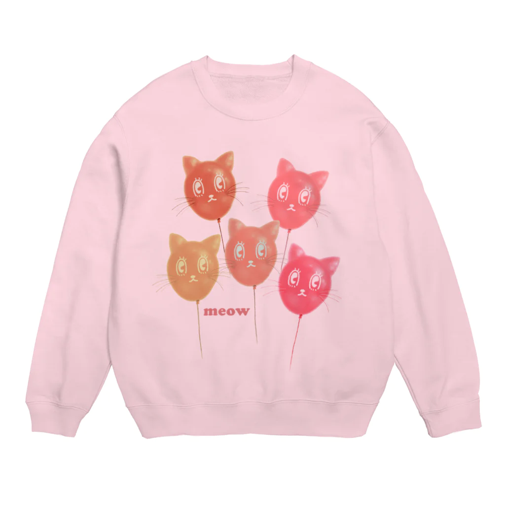 yuccoloの風船猫 Crew Neck Sweatshirt