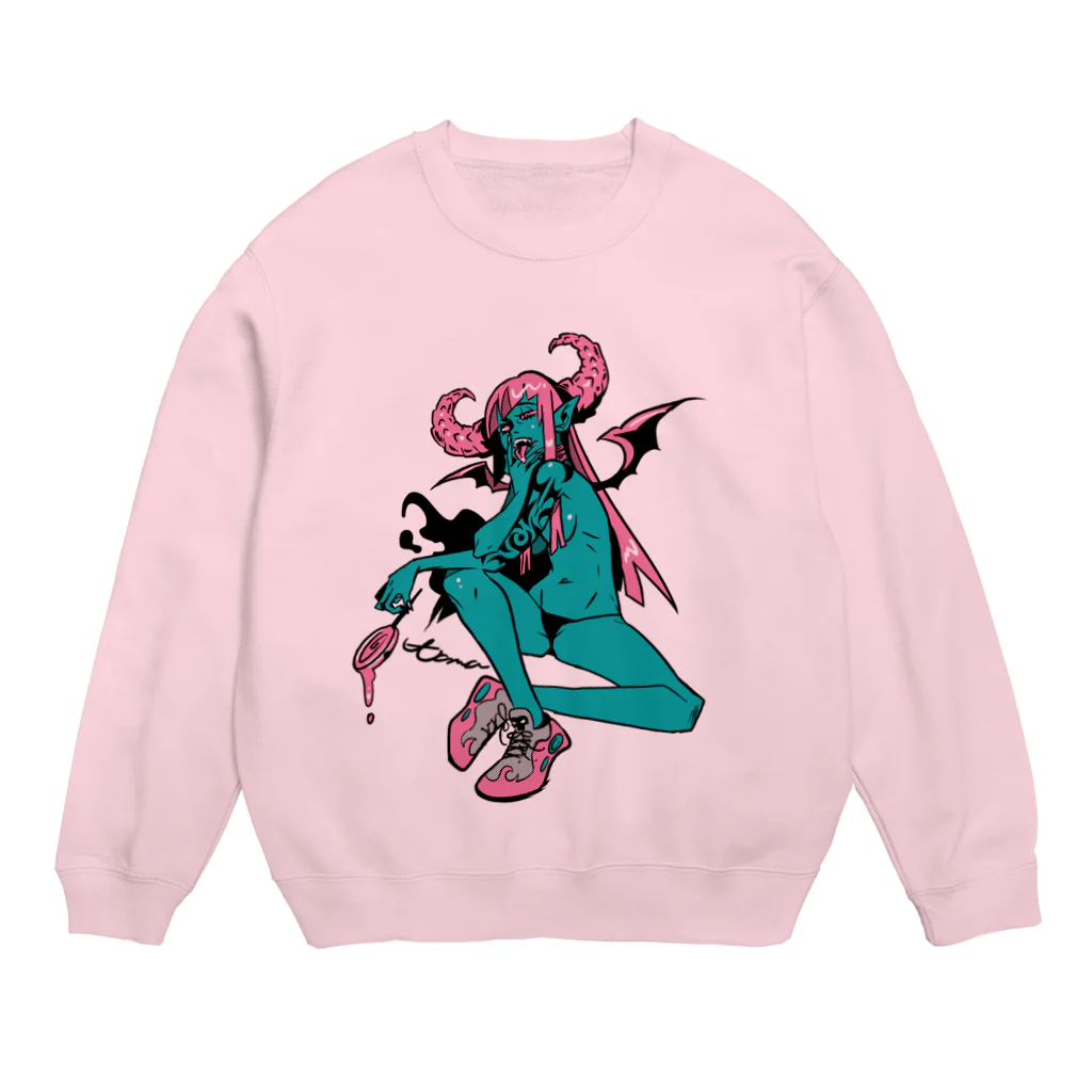 tama.llustrationのロックT ROCK'N PUNK - 悪魔ちゃん スニーカー Crew Neck Sweatshirt