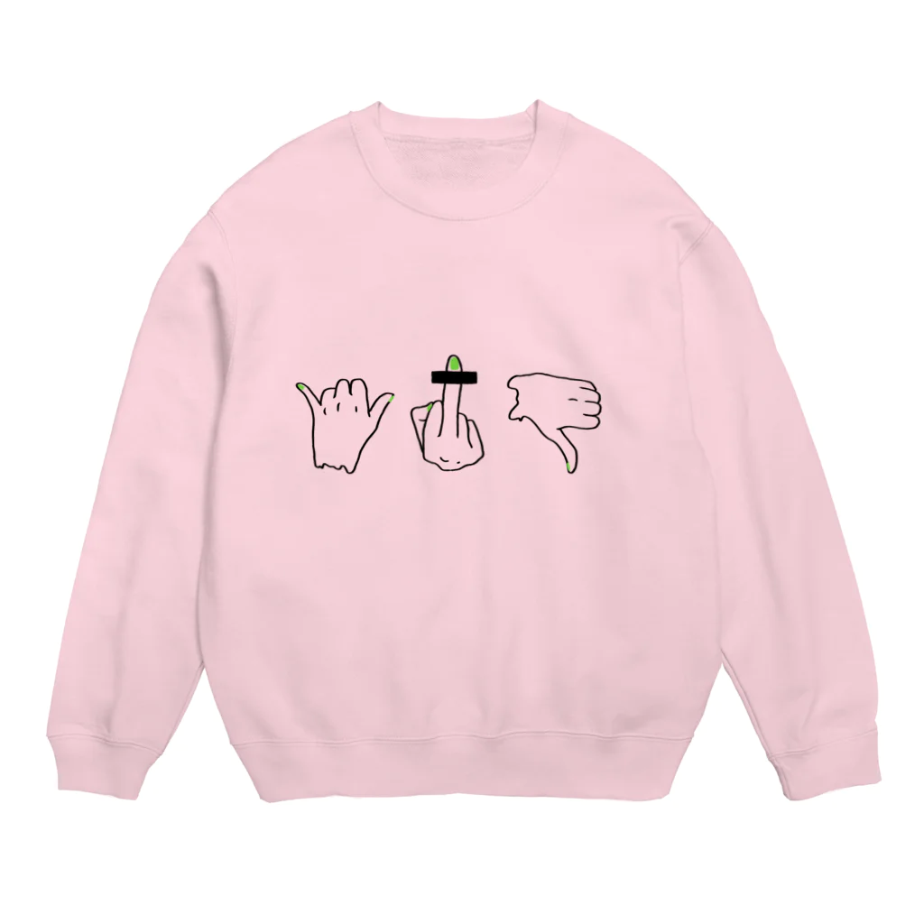 旻天堂(旧 ゆうれい星)のフィンガーサイン（ネイルVer.） Crew Neck Sweatshirt