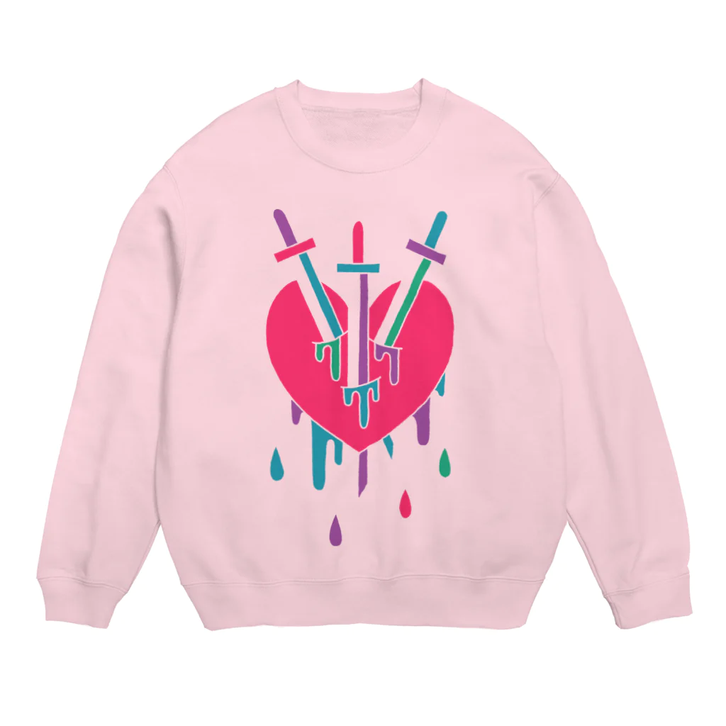 日本どうぶつの会のタロット「THREE of SWORDS.(ソードの３)」スウェット Crew Neck Sweatshirt