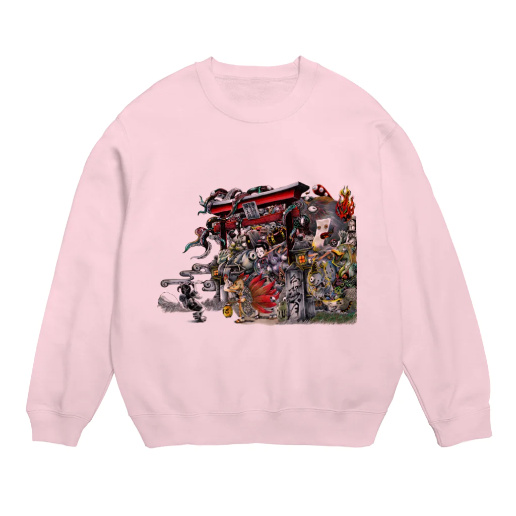 月が輝くこんな夜にの百鬼夜行 Crew Neck Sweatshirt