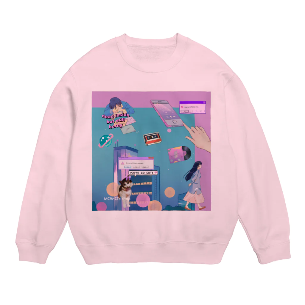 𝙈𝙊𝙈𝙊'𝙨 𝙎𝙝𝙤𝙥の90's anime & momo Crew Neck Sweatshirt