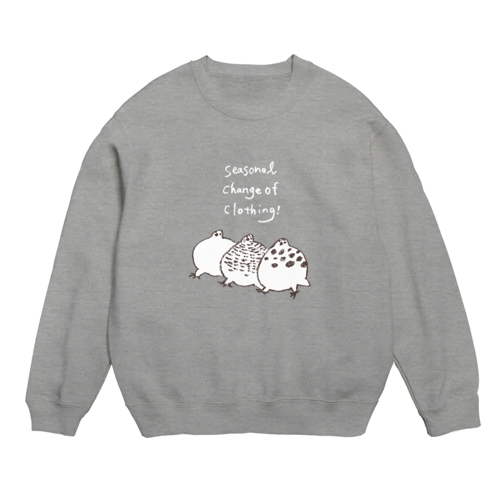 Tomomi Fujiiのずんぐり屋のライチョウの衣替え Crew Neck Sweatshirt