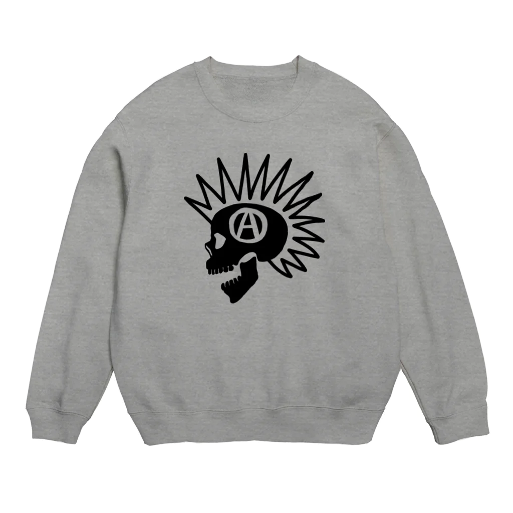 QUQU_WORKSのモヒカンスカル ブラック Crew Neck Sweatshirt