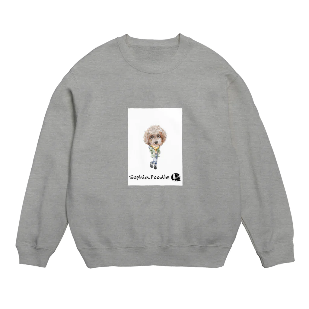 かわいいにゃんことワンコの絵のお店のソフィア.プードル Crew Neck Sweatshirt