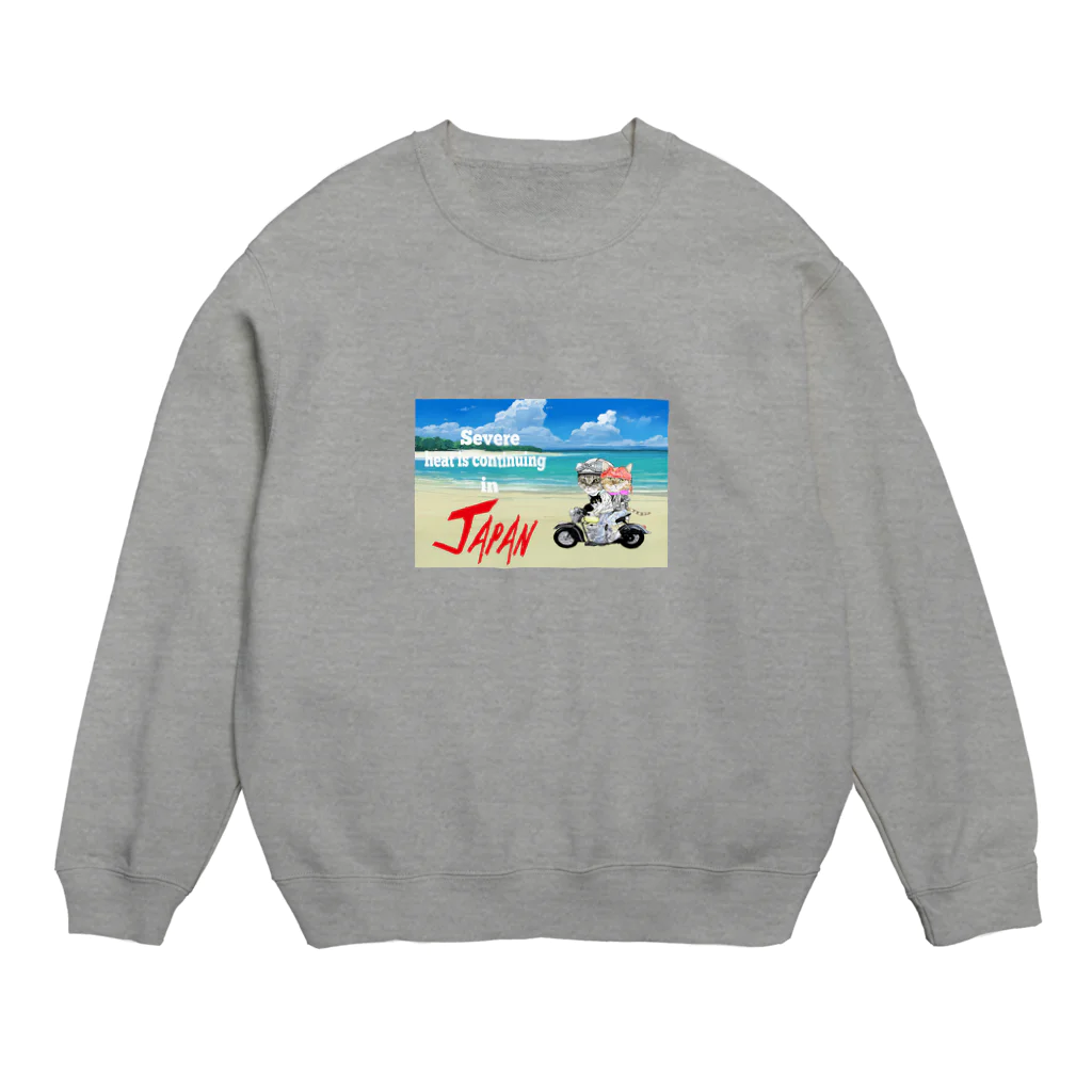 かわいいにゃんことワンコの絵のお店のにゃんこライダース Crew Neck Sweatshirt