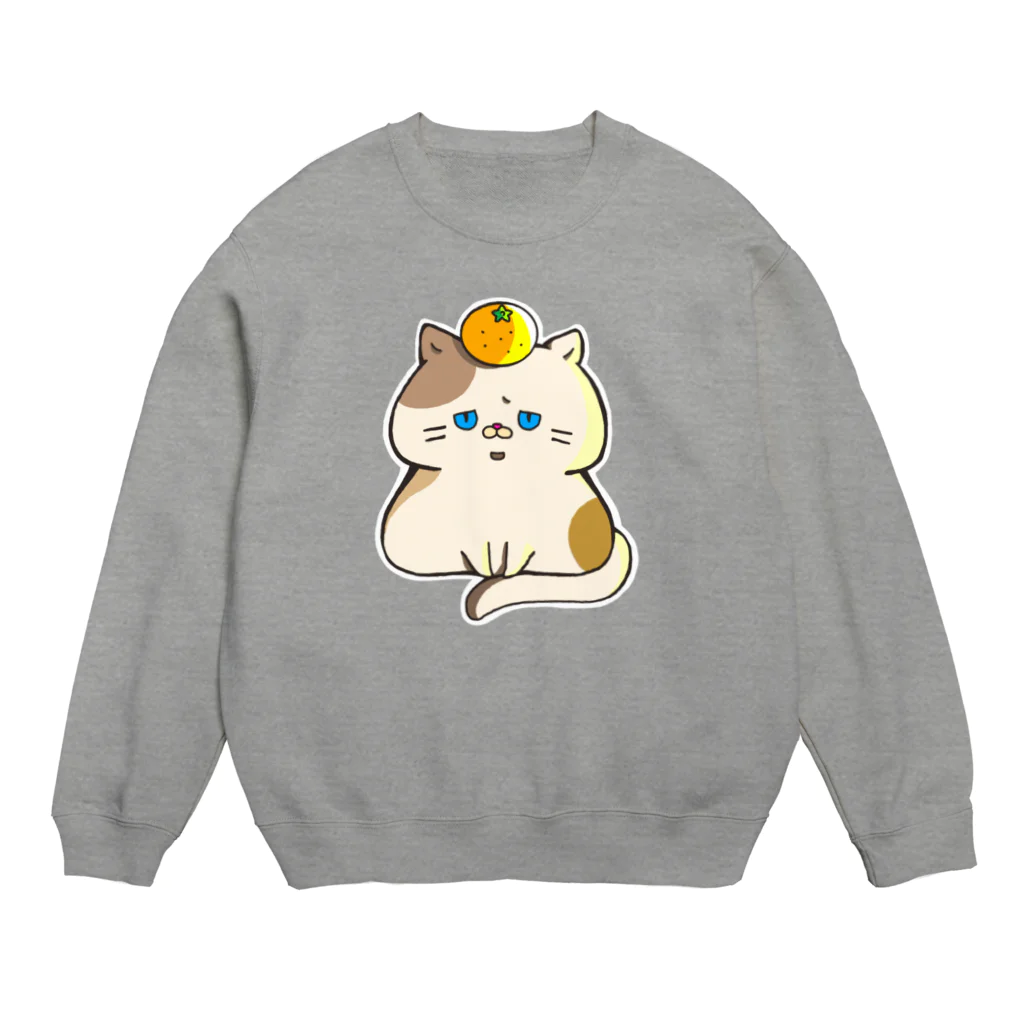 なんか妖怪？のみかん猫 Crew Neck Sweatshirt