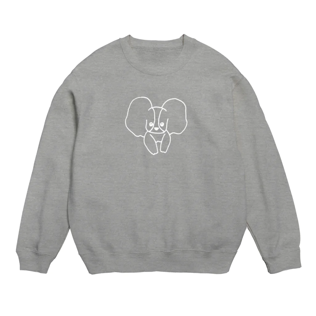 とつこまのお店屋さんのちょこんとパピヨン（白） Crew Neck Sweatshirt