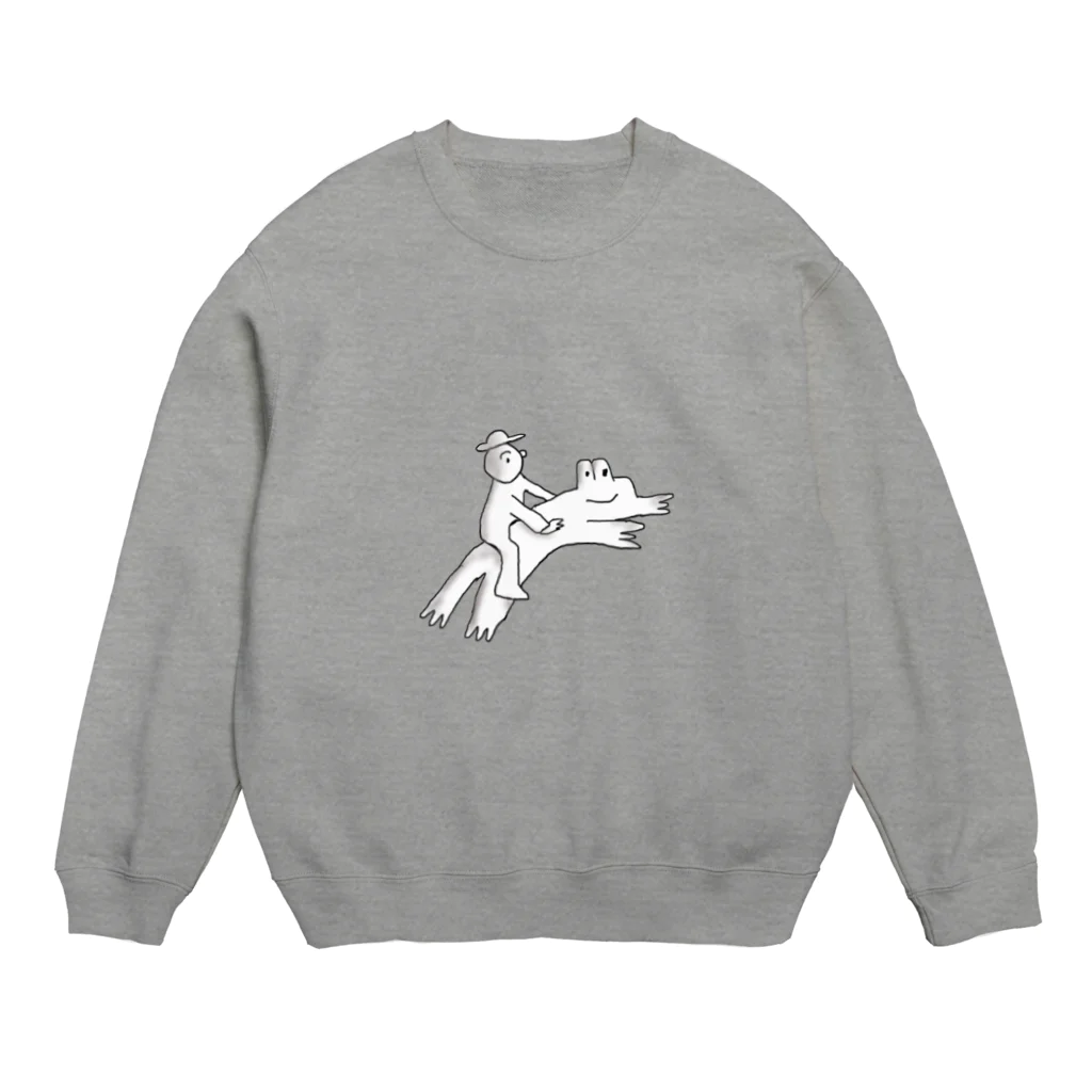 ニシモグショップの人間とかえる Crew Neck Sweatshirt