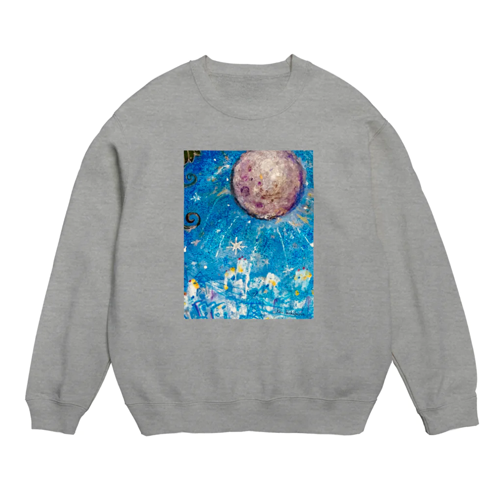 太陽drops -立華 圭グッズショップ-の月の街 Crew Neck Sweatshirt