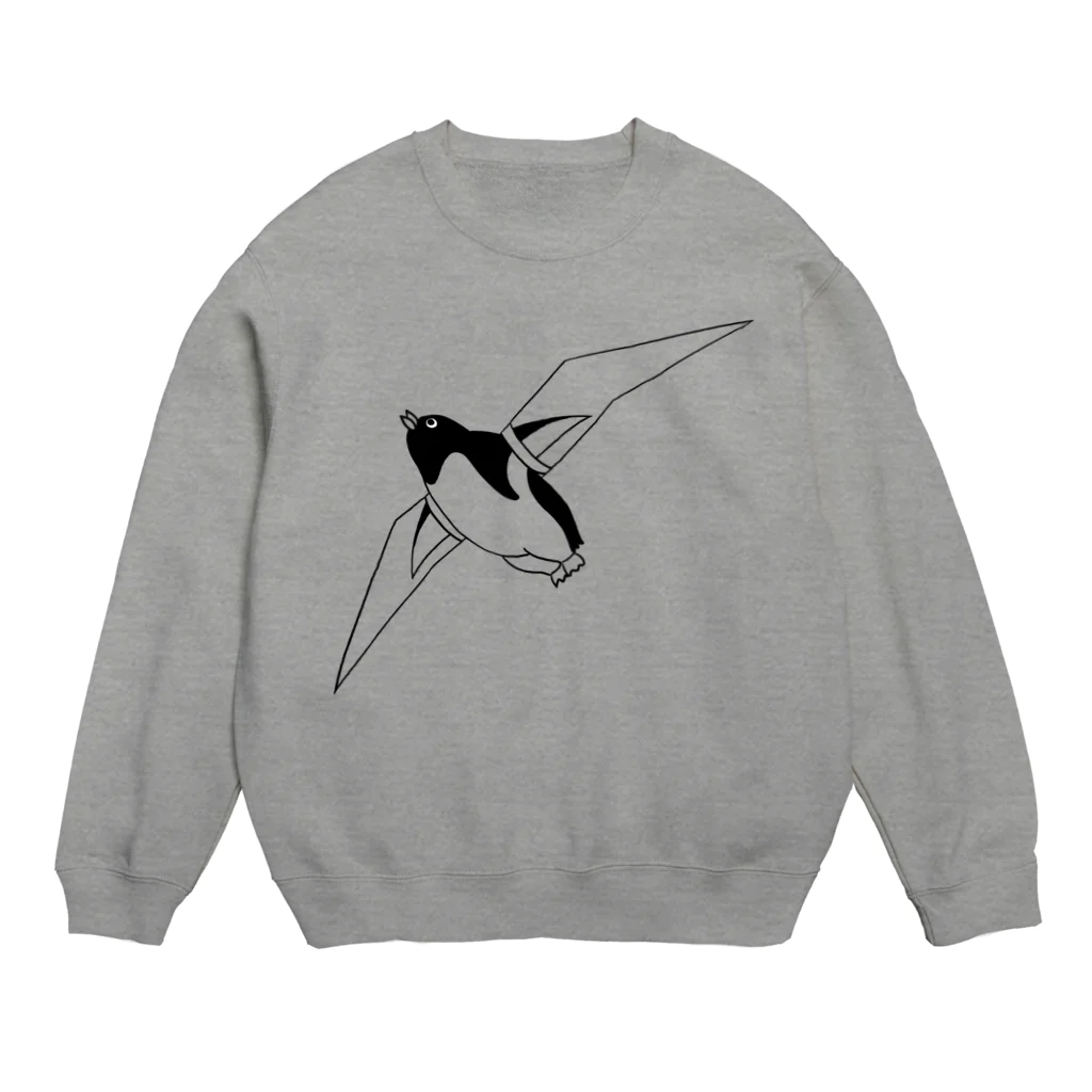 メガネモチノニャオのグライダーペンギン Crew Neck Sweatshirt