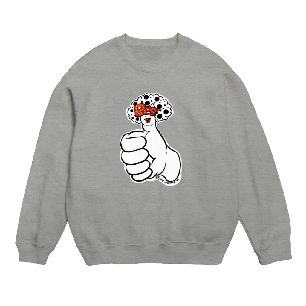 凸凹ショップの親指レディ(シンプル) Crew Neck Sweatshirt