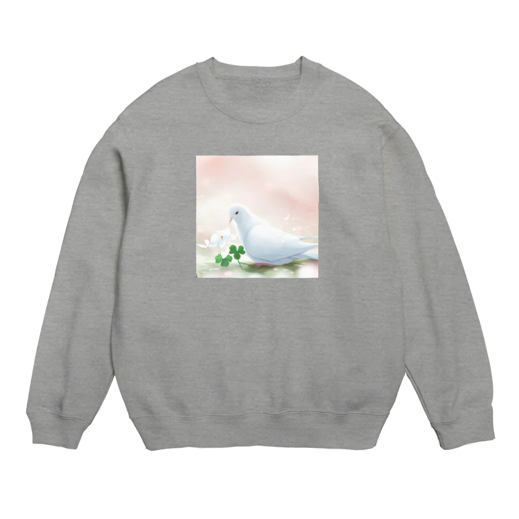 こりすまるの夢幻　鳩　和み Crew Neck Sweatshirt