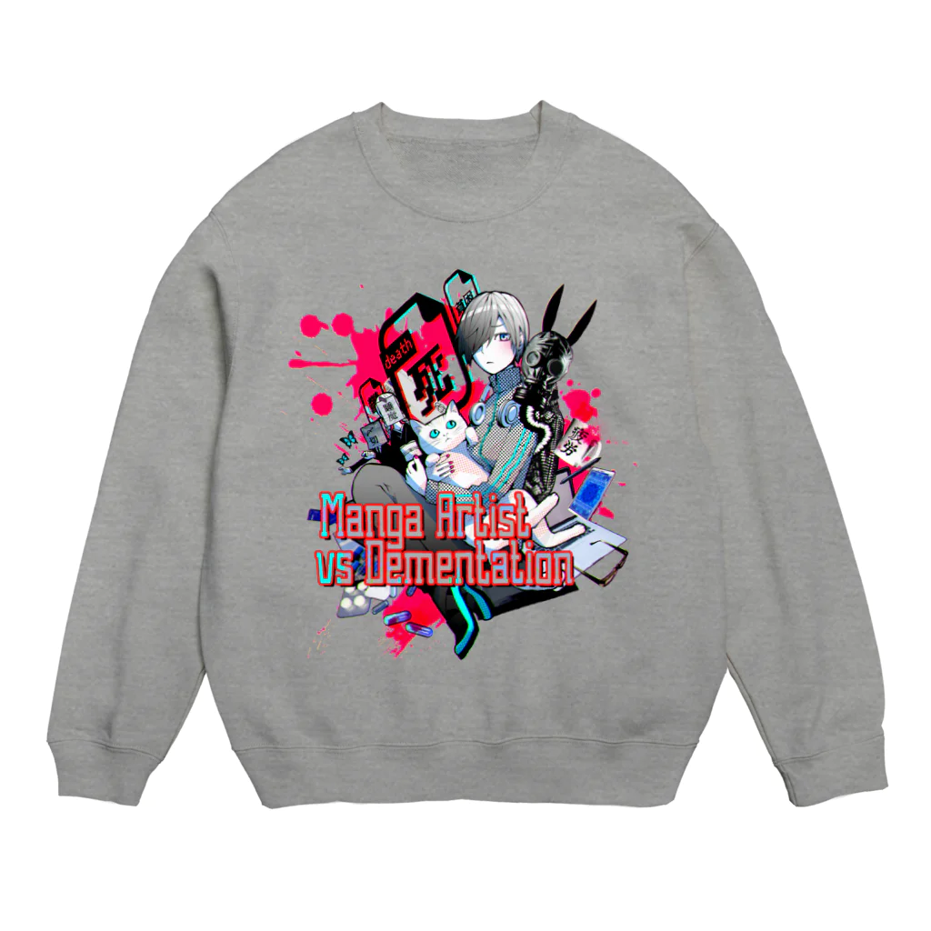 岩村月子SUZURI店のMangaArtist vs Demetation Crew Neck Sweatshirt