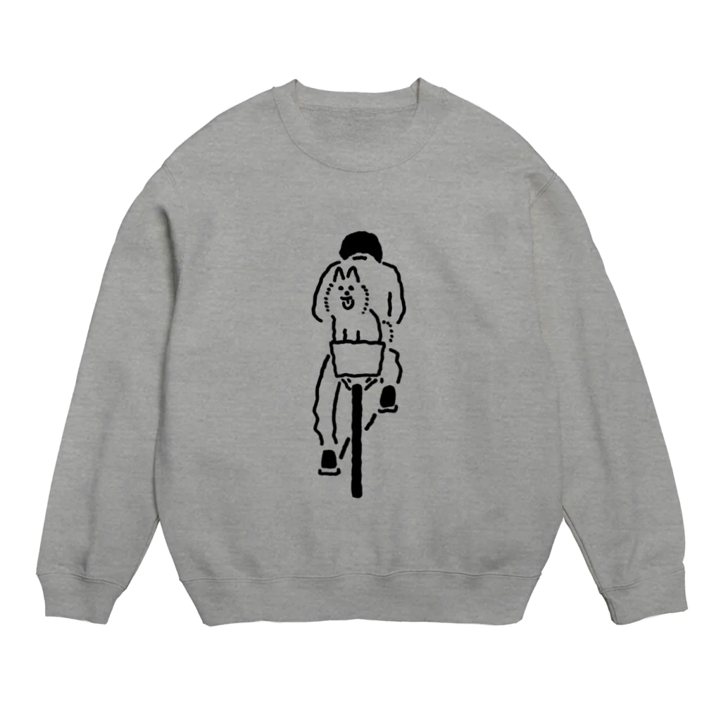 nebulianの自転車の後ろに犬を乗せている人 Crew Neck Sweatshirt