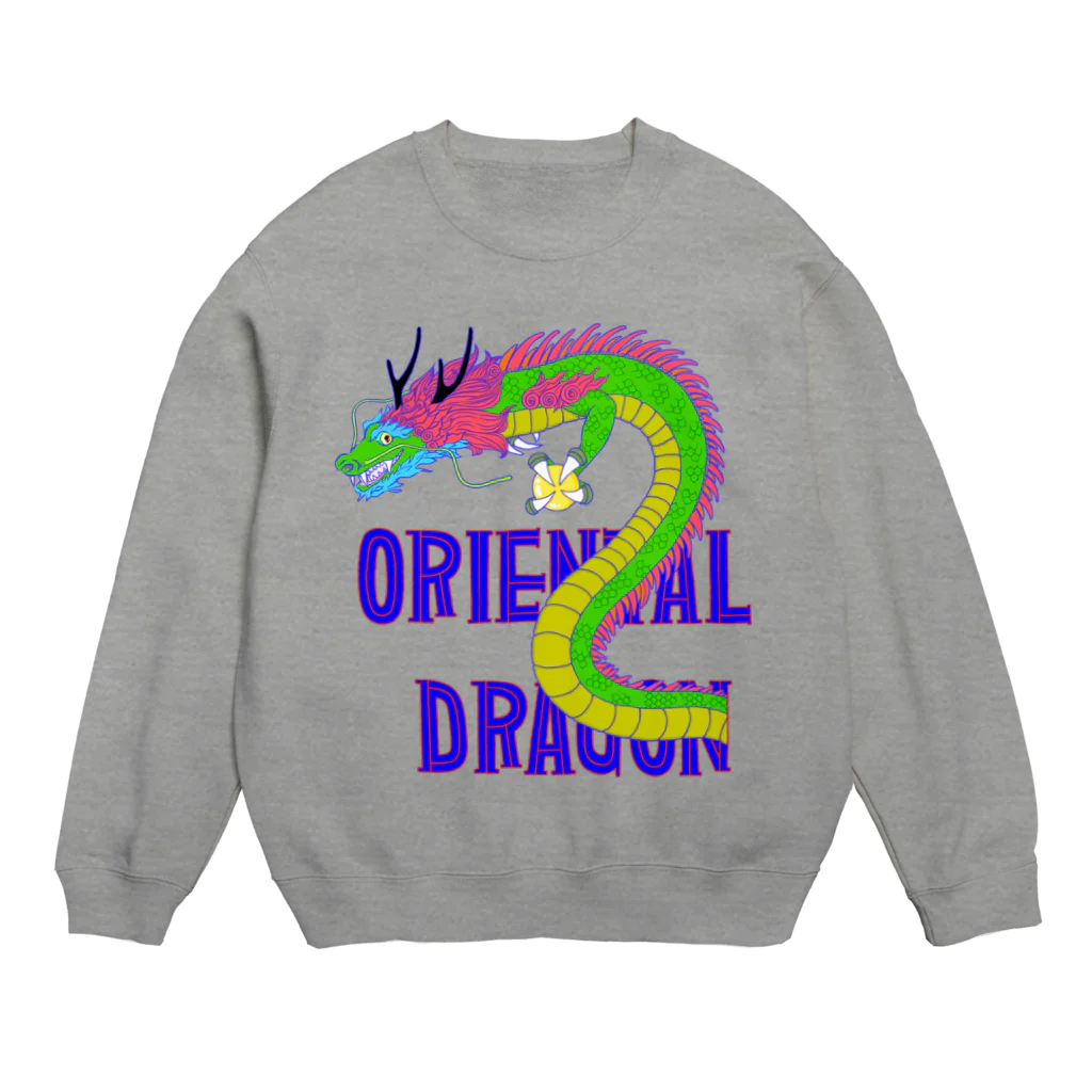 LalaHangeulのORIENTAL DRAGON（龍）英字バージョン Crew Neck Sweatshirt