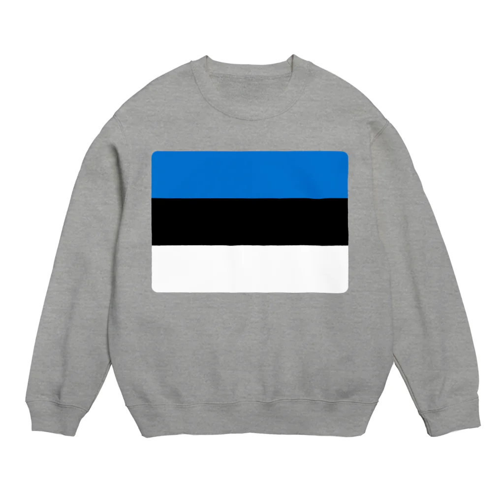 お絵かき屋さんのエストニアの国旗 Crew Neck Sweatshirt