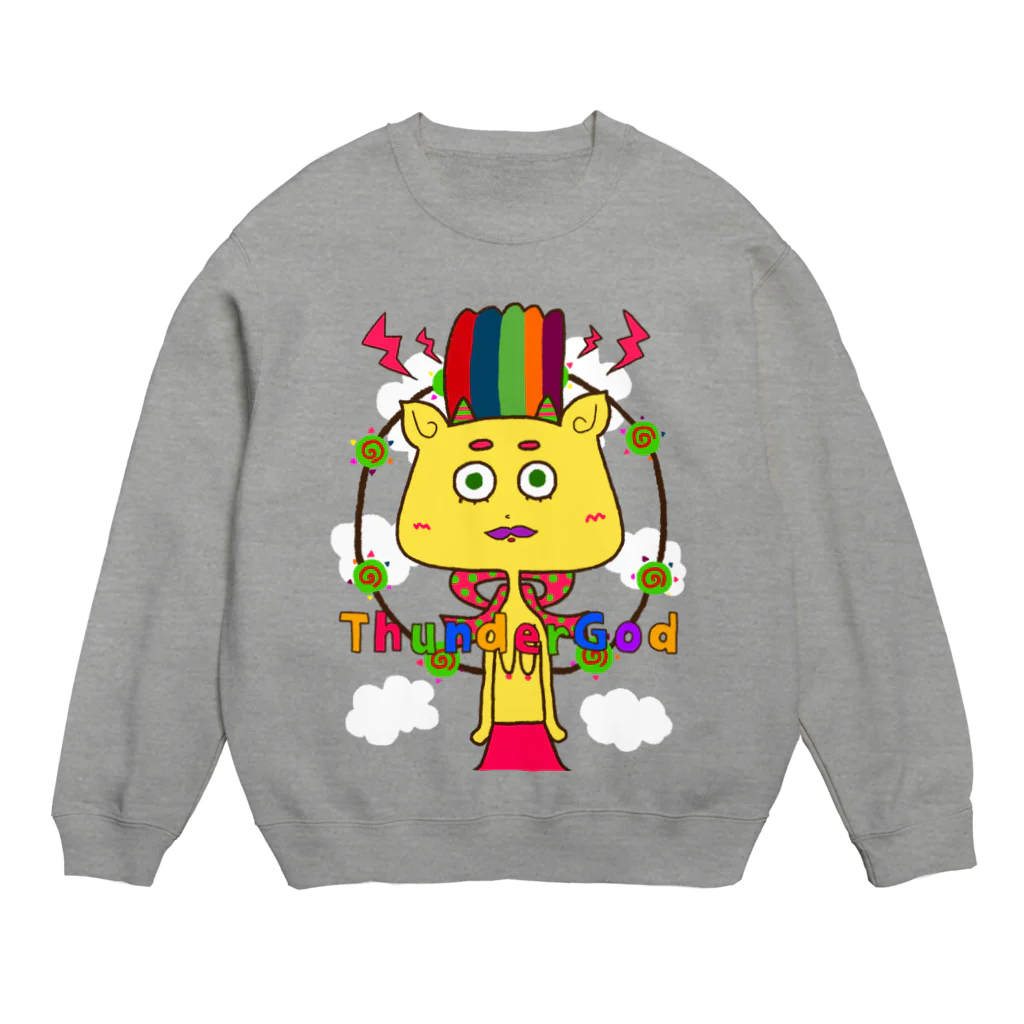 03po Daisuki のチチたれサンダー Crew Neck Sweatshirt