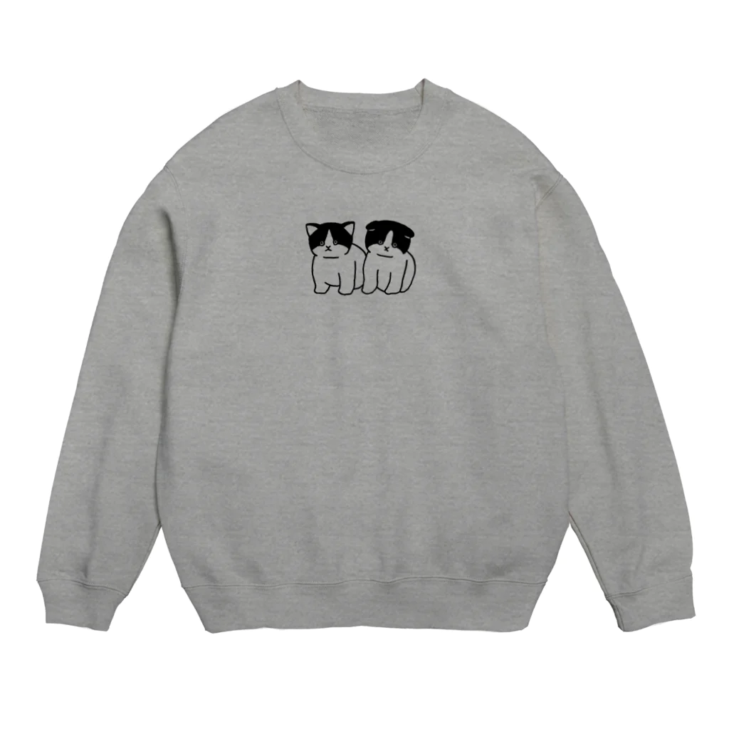 とつこまのお店屋さんの虚無猫の双子（線画） Crew Neck Sweatshirt