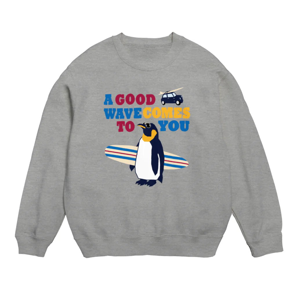 キッズモード某のペンギンサーファー Crew Neck Sweatshirt