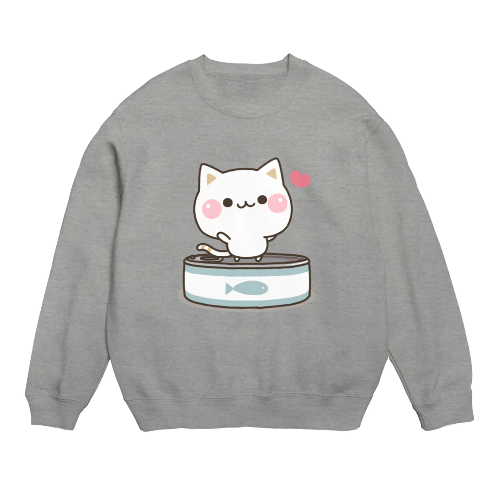 DECORの気づかいのできるネコ　さかな缶 Crew Neck Sweatshirt