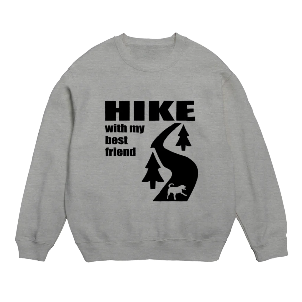 too muchの人間用のHIKE黒 Crew Neck Sweatshirt