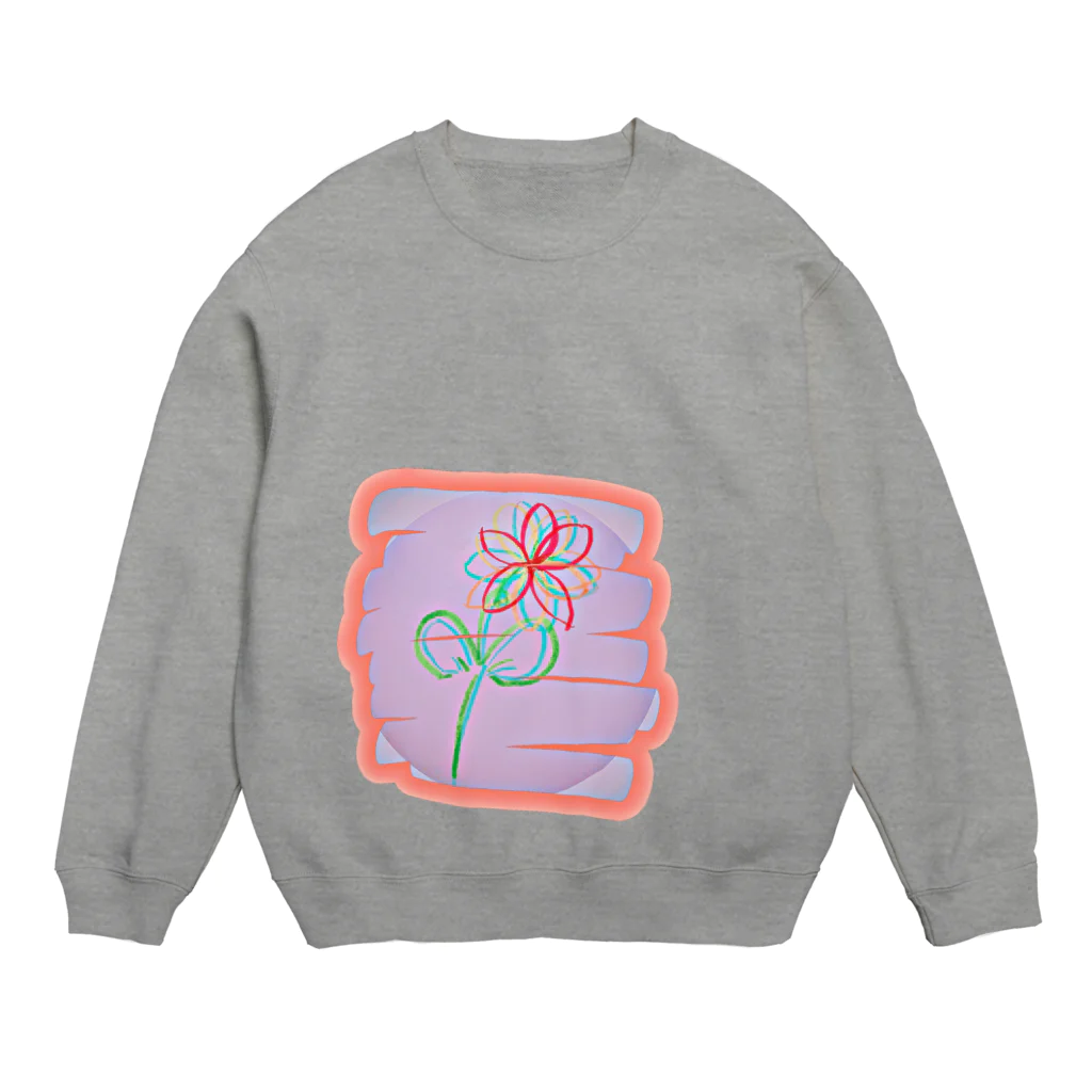 release٭❀*の一輪の花にお絵描き Crew Neck Sweatshirt