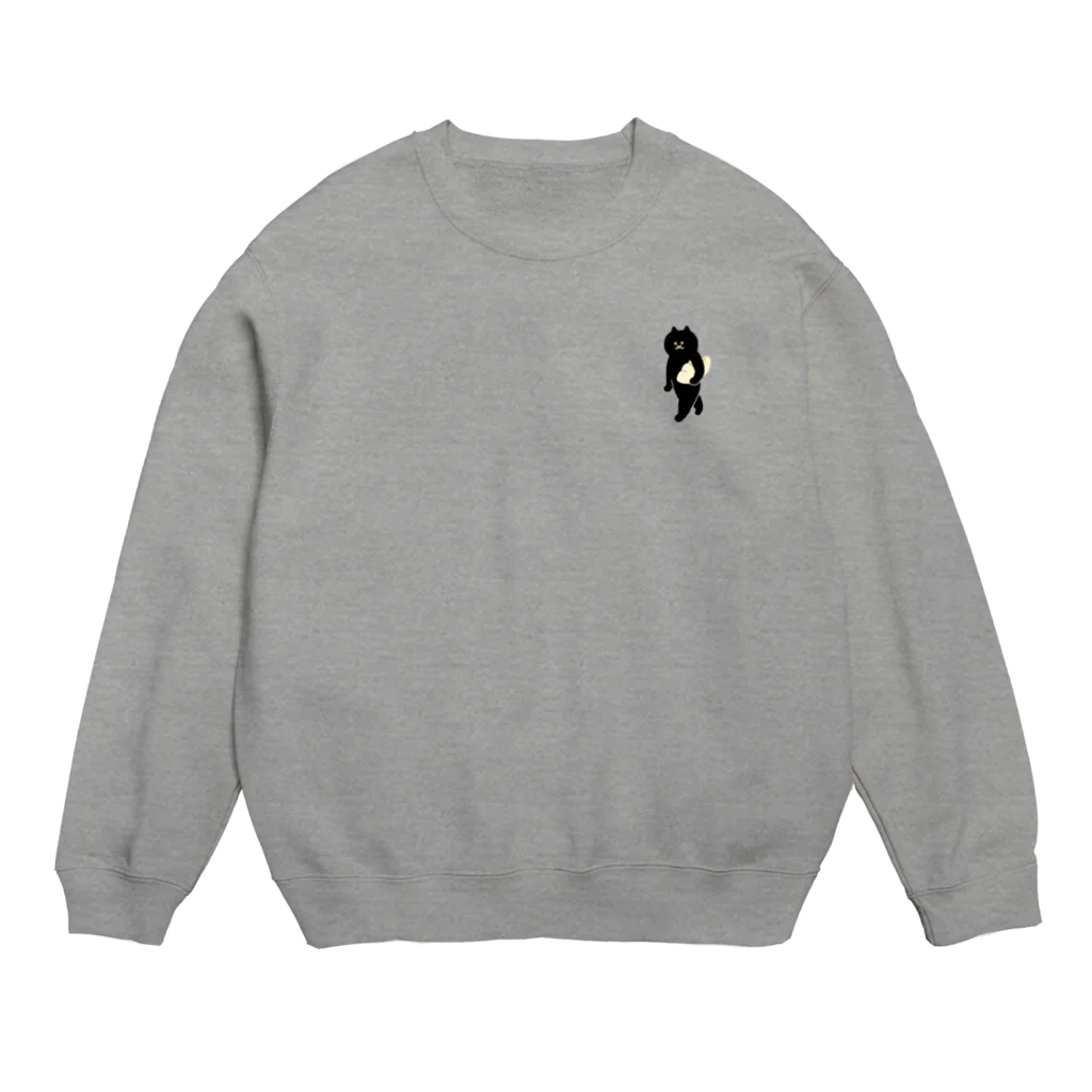 SUIMINグッズのお店の【小】餃子をMacBookのように運ぶねこ Crew Neck Sweatshirt