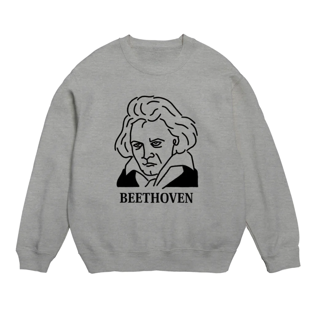 Aliviostaのベートーベン BEETHOVEN イラスト 音楽家 偉人アート ストリートファッション Crew Neck Sweatshirt