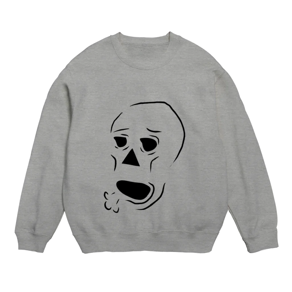 ナントカの疲れたガイコツ (輪郭あり) Crew Neck Sweatshirt