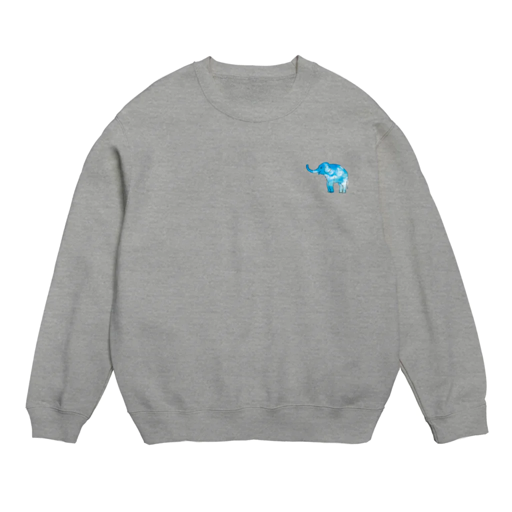 ましゅぐるとのあおぞらのゾウ Crew Neck Sweatshirt