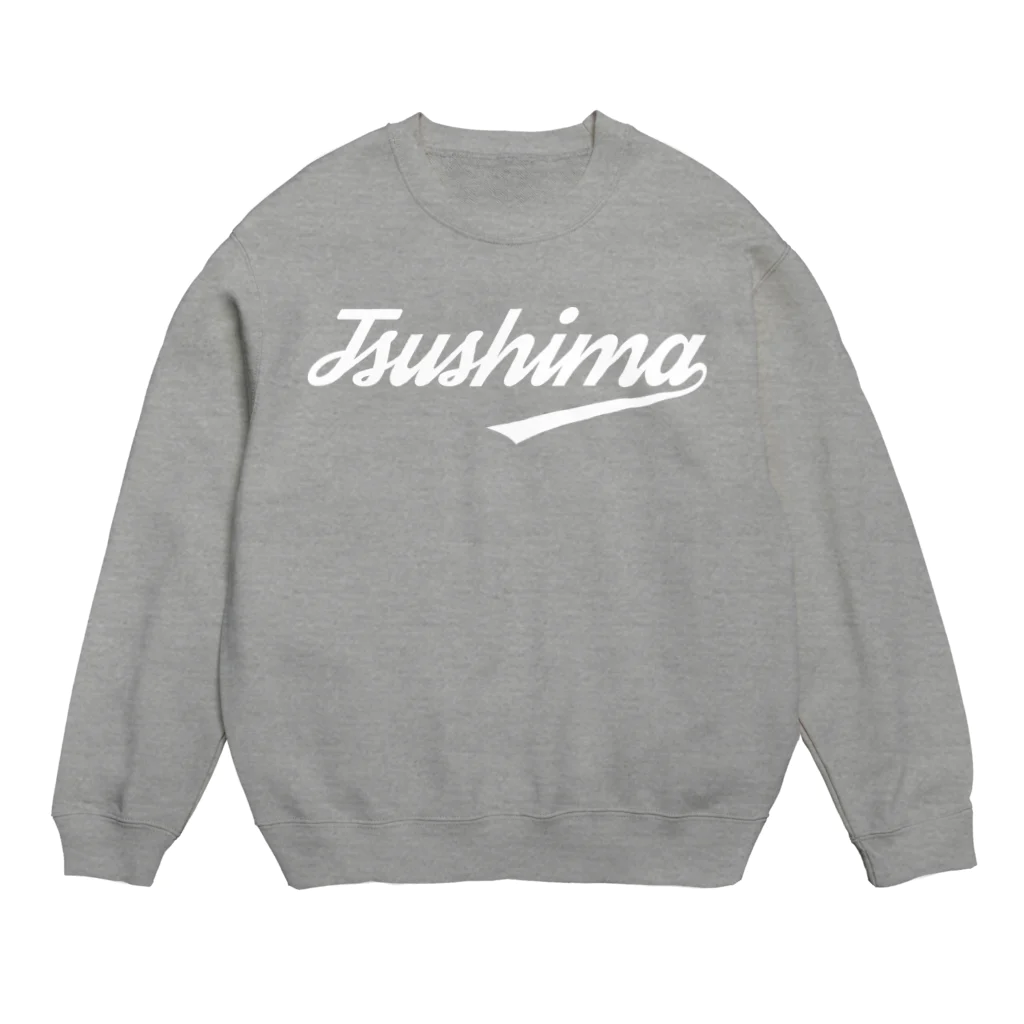 こみやだいすけの対馬 ストリートロゴ 白 Crew Neck Sweatshirt