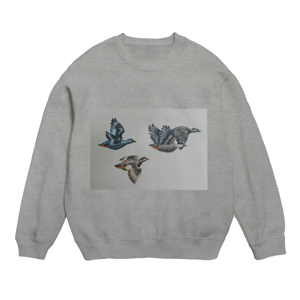 なる@ボールペン画のグースのお出掛け Crew Neck Sweatshirt