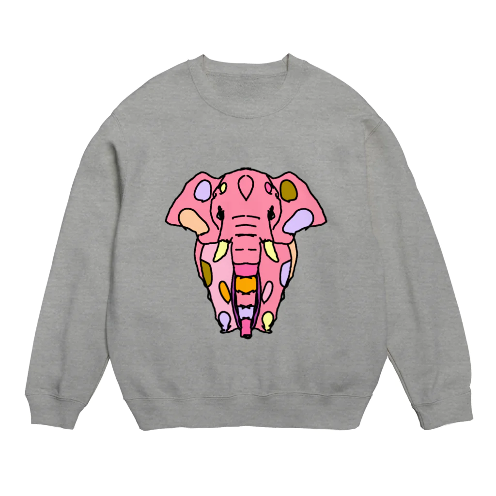 Full of vitality　(フル　オブ　バイタリティ)のElephant☆PINK　(ピンク色の象)　Full of vitality　(フル　オブ　バイタリティ) Crew Neck Sweatshirt