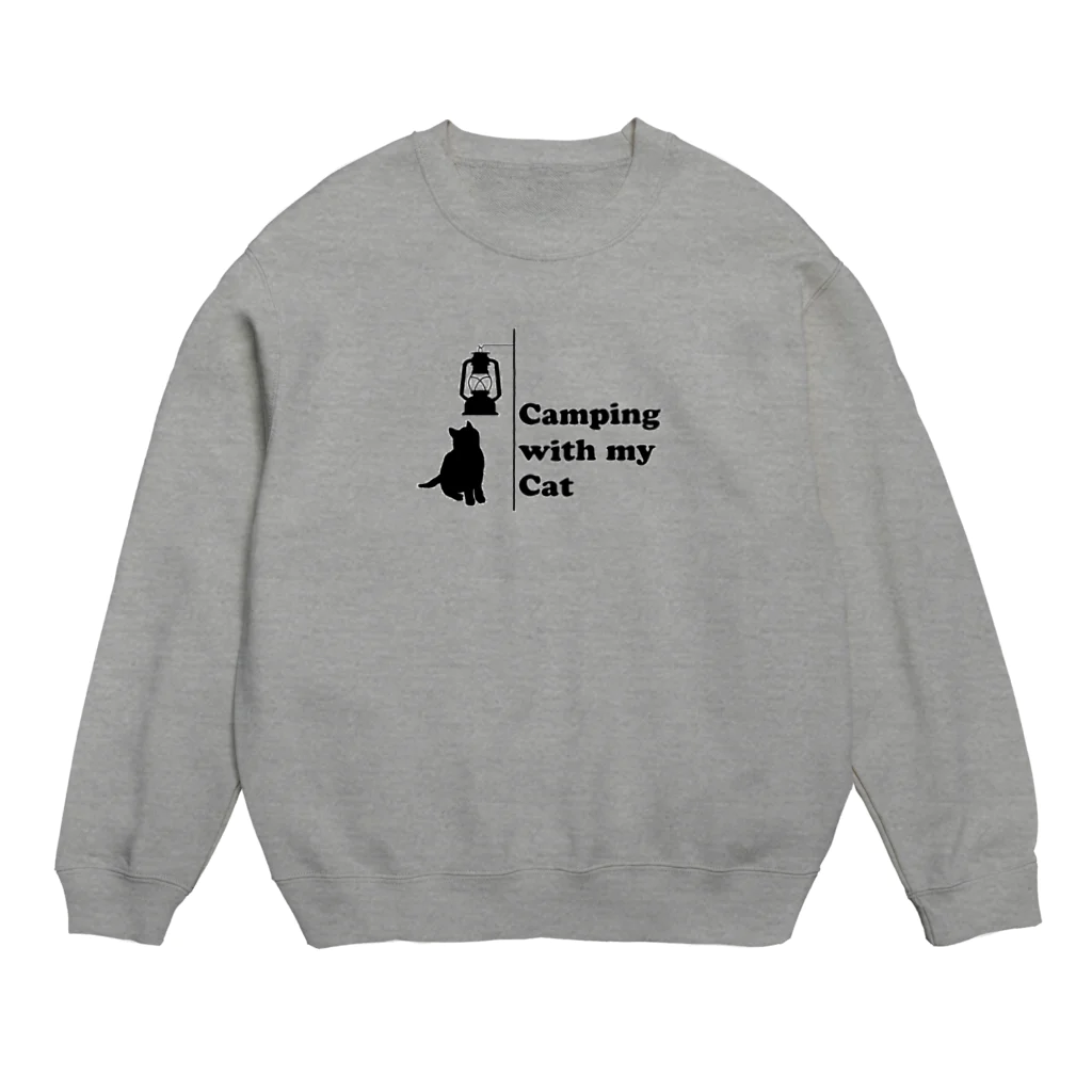 HesseのCamping with my Cat 2 Crew Neck Sweatshirt