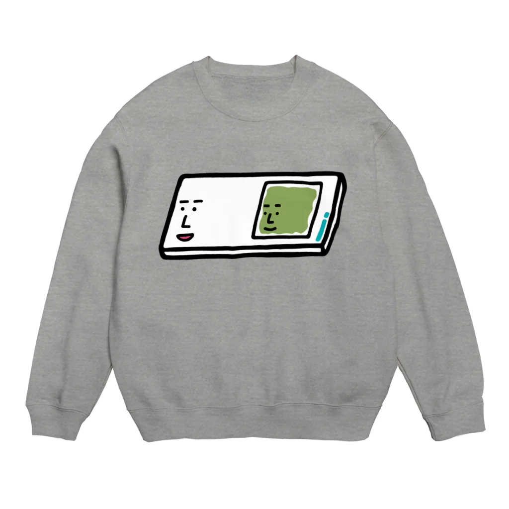 うえたに夫婦のキャラNo.57プレパラートくん（スライドガラスとカバーガラスくん） Crew Neck Sweatshirt