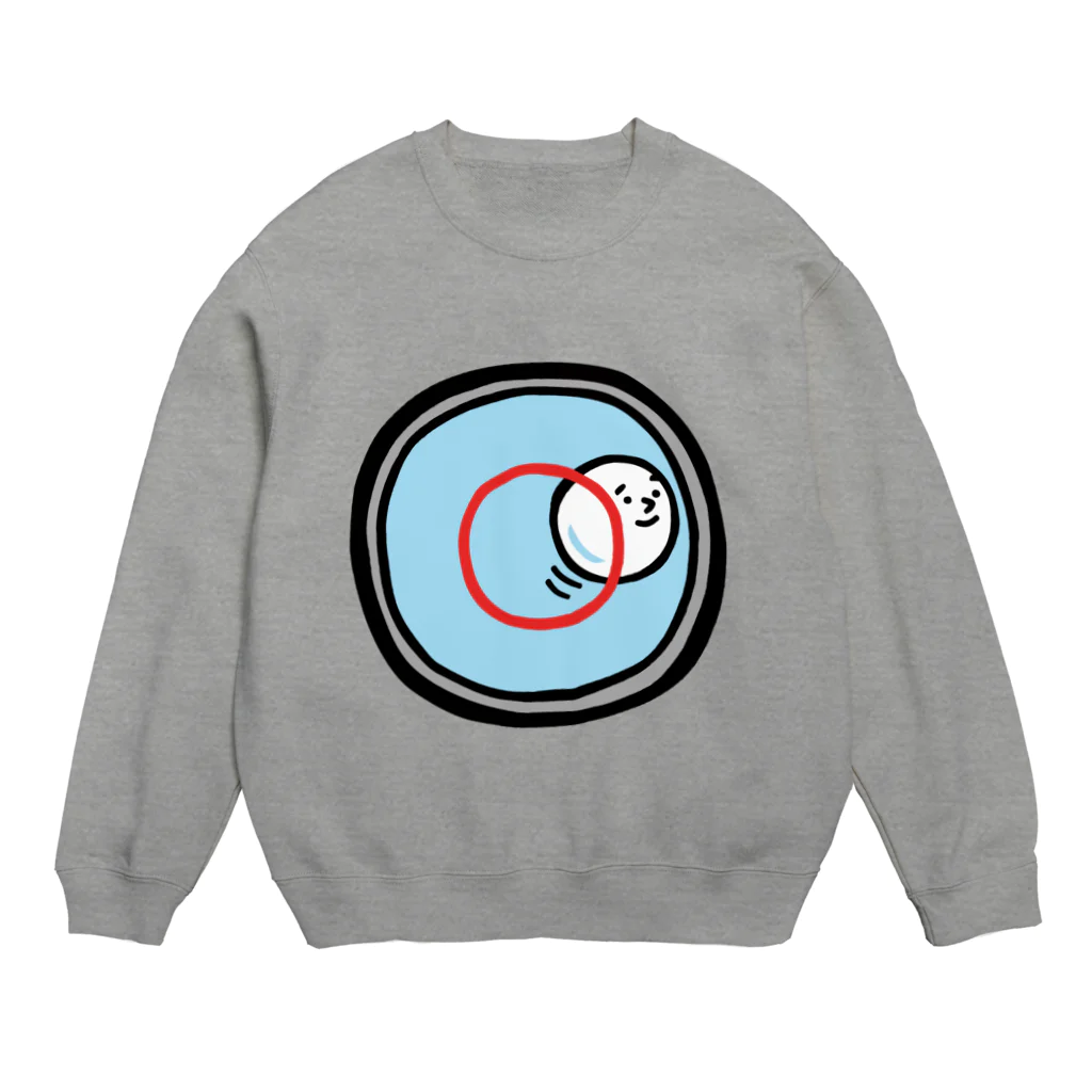 うえたに夫婦のキャラNo.53水準器の中の気泡くん  Crew Neck Sweatshirt