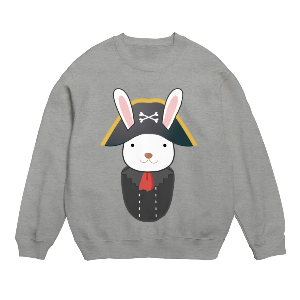 チワワのキキの海賊になりたいウサギ Crew Neck Sweatshirt