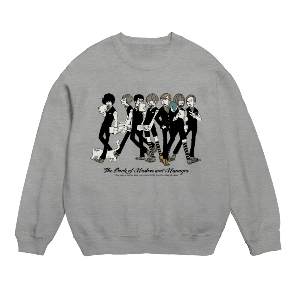 ゴトウミキの上から部長と6人の書店員（薄色ボディ推奨） Crew Neck Sweatshirt