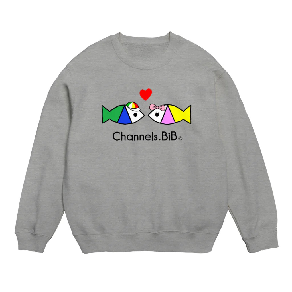 Channels.BiBのさかなロゴ　ぼうしくんとりぼんちゃん Crew Neck Sweatshirt