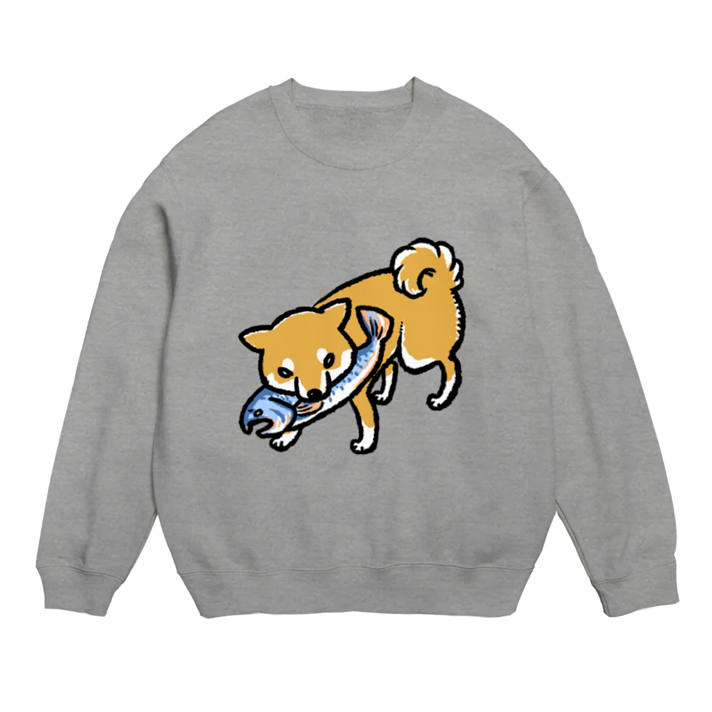 真希ナルセ（マキナル）の木彫りの熊風柴犬（赤柴） Crew Neck Sweatshirt