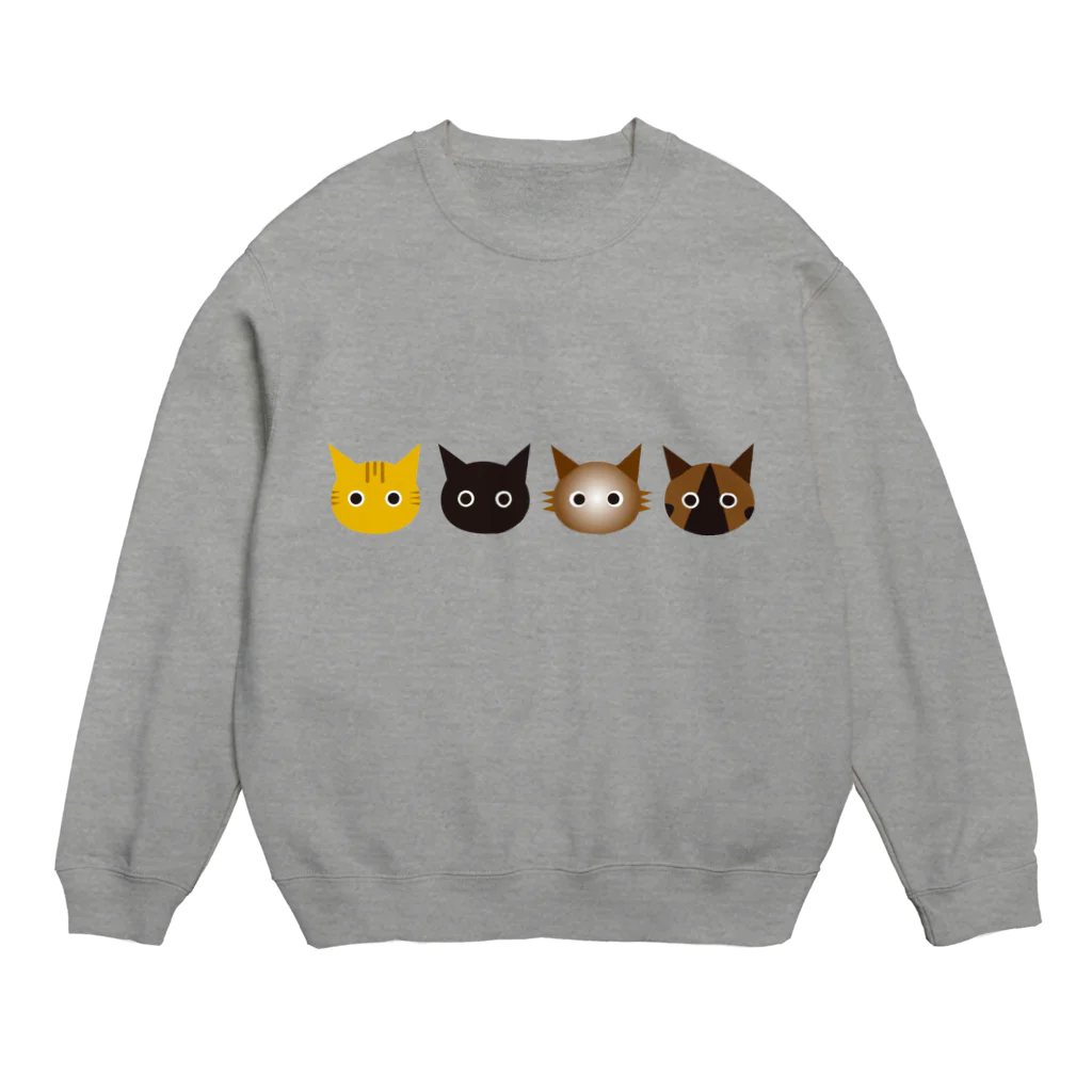 chopper'sのねこず ４匹 Crew Neck Sweatshirt