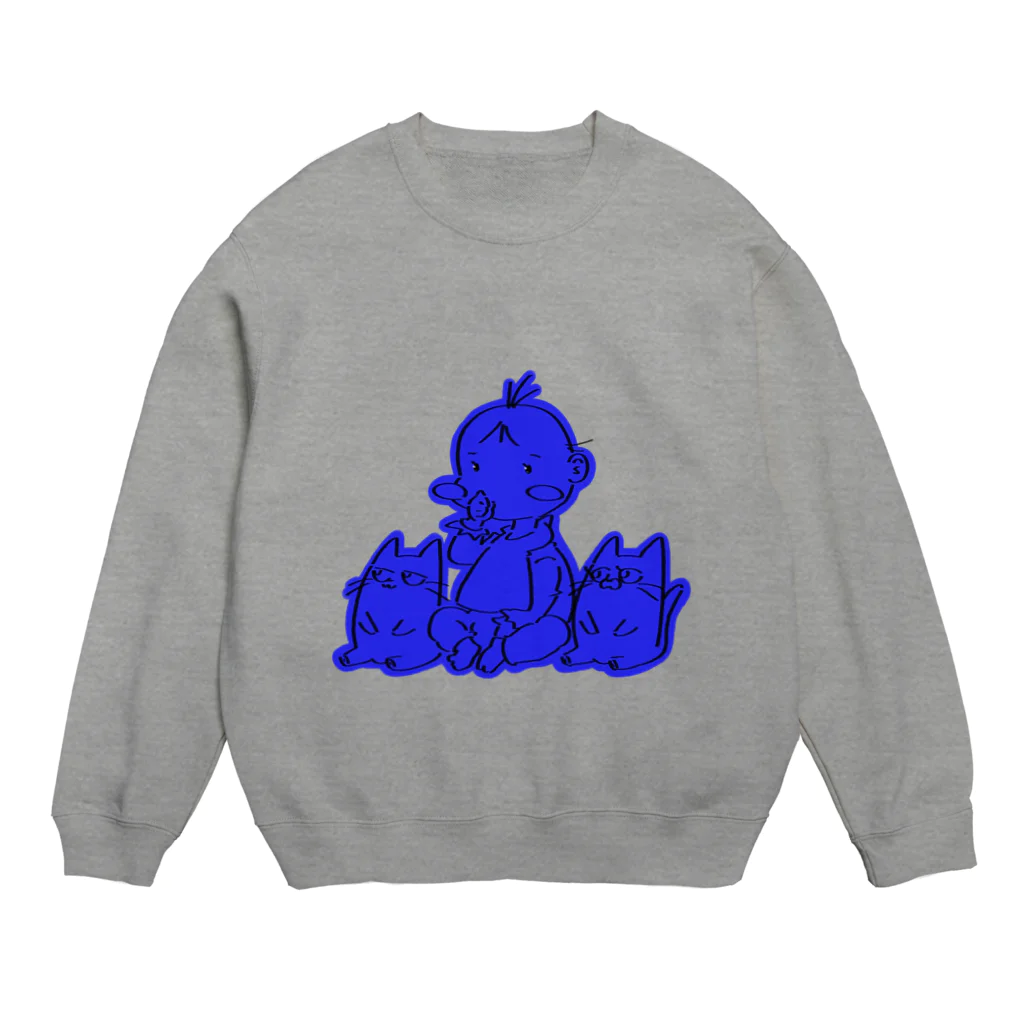 nemonemonemoのBABY & CATS IN BLUE (SITTING) スウェット