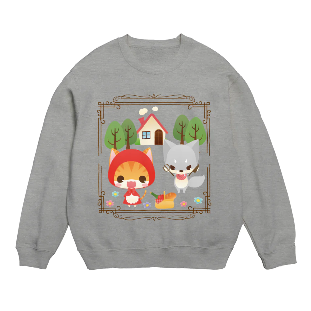 aska/ねこのかんづめのねこかん赤ずきん２ Crew Neck Sweatshirt