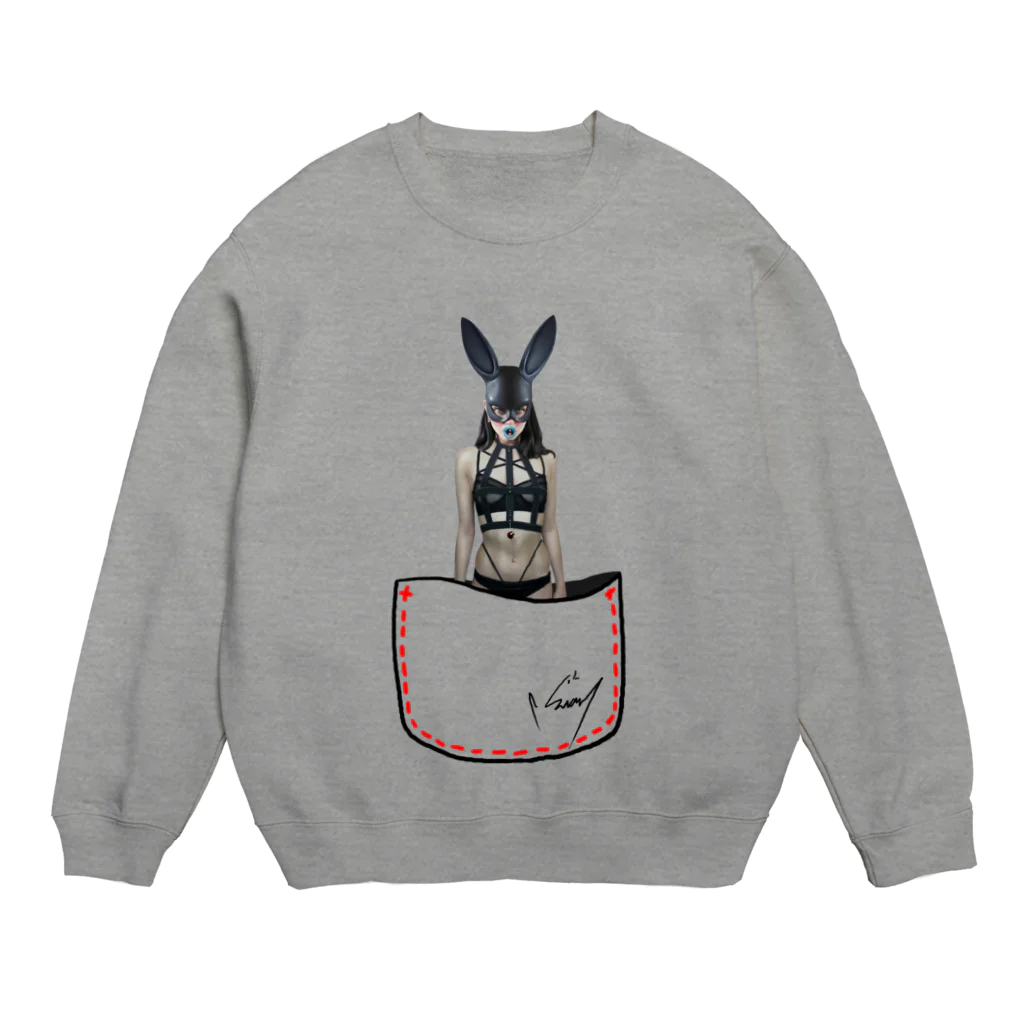 swanart_officialの囚われの黒兎 Crew Neck Sweatshirt