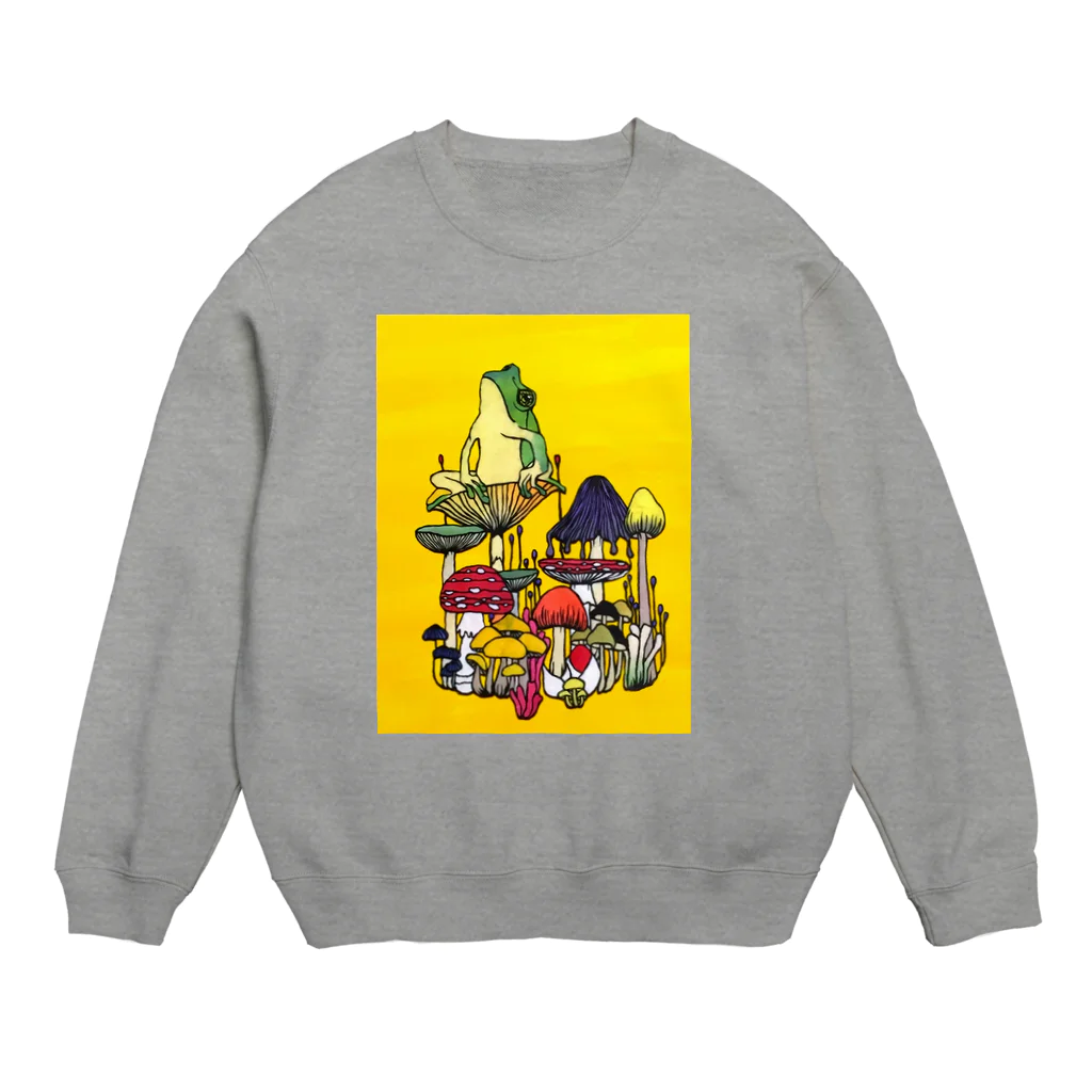 noir et blanc ナミコのカエルときのこのカーニバル Crew Neck Sweatshirt