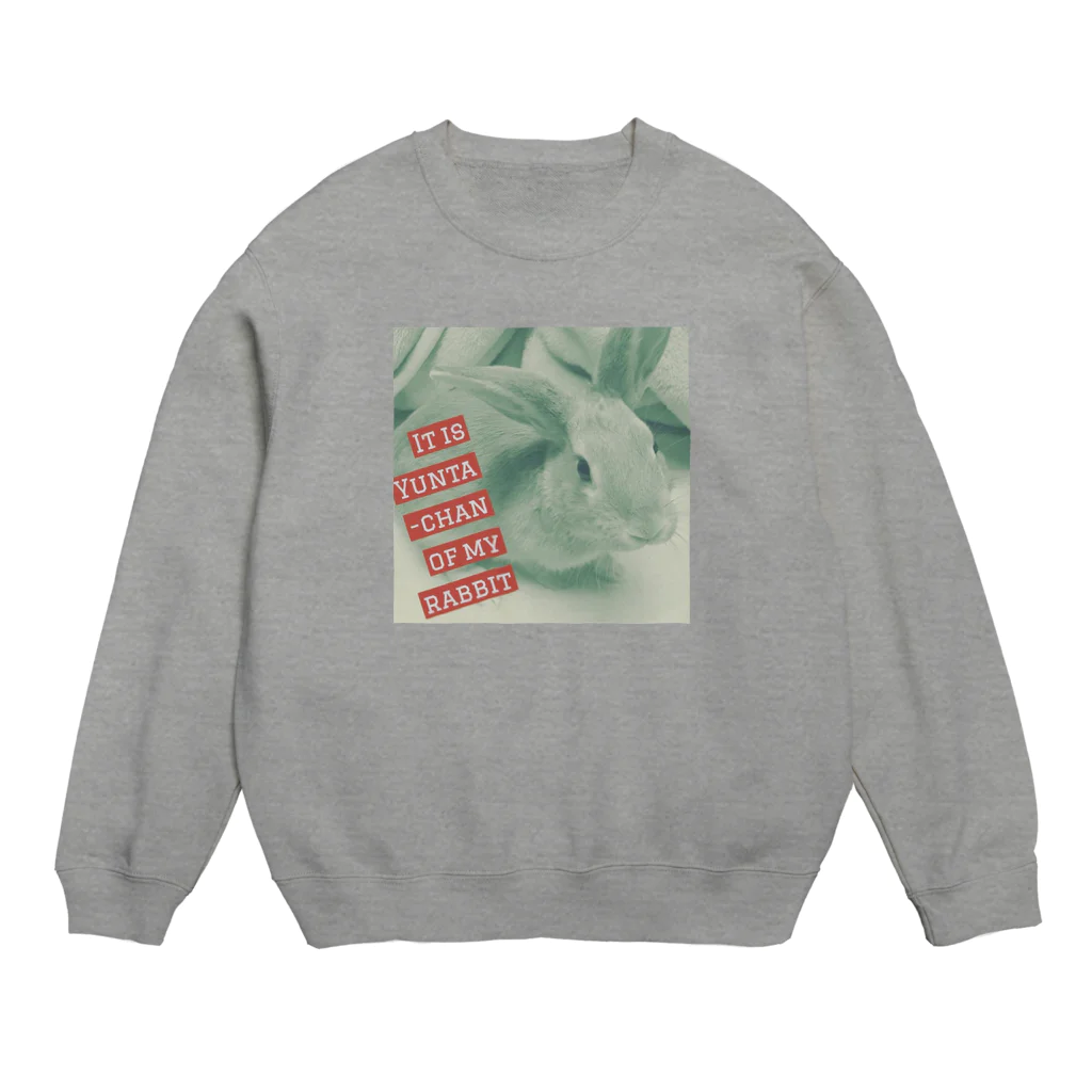 usagiの愛兎ゆんたちゃん０歳です。写真補正済 Crew Neck Sweatshirt